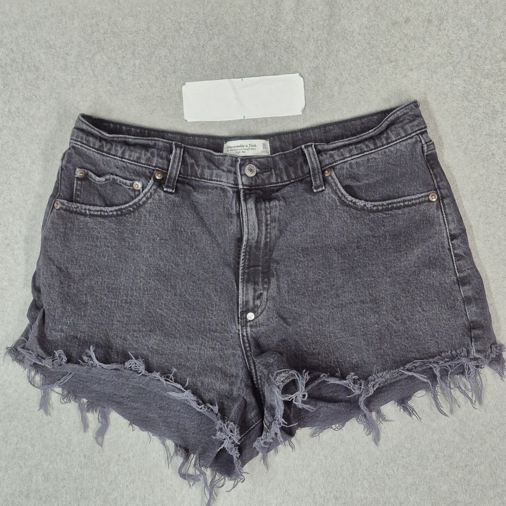 Abercrombie & Fitch Women Shorts 32 / 14 Gray Denim The 90s Cut Off High Rise